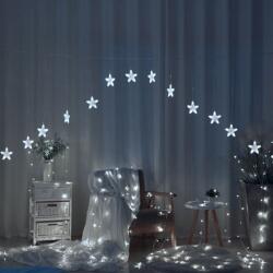 Home Styling 128 LED-es Elemes Hópihe Jégcsap Kültéri-beltéri Fényfüggöny, Hideg Fehér, 120x120 cm Széles, 8 Világítási móddal