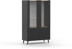  GOJA 2D kétajtós vitrines szekrény - fekete (10000016913)