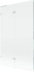 Mexen Lunar L, kétszárnyú kádparaván bal oldali 110 x 150 cm, 8 mm-es átlátszó üveg, fehér profil, 897L-110-100-20-00-L (897L-110-100-20-00-L)