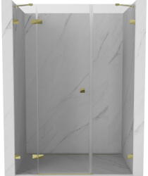 Mexen Lunar, bal oldali billenő zuhanyajtó 125 cm, átlátszó üveg, arany profil, 834S-125-050-50-00-L (834S-125-050-50-00-L)