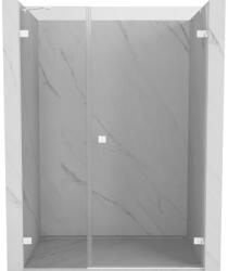 Mexen Lunar-B, jobbra nyíló zuhanyajtó 140 cm, 8 mm-es átlátszó üveg, fehér profil, 832S-140-050-20-00-P (832S-140-050-20-00-P)