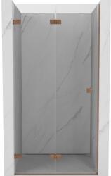 Mexen Lunar-F, harmonikaajtó bal oldali zuhanykabinhoz 90 cm, 8 mm-es átlátszó üveg, matt réz profil, 836-090-000-65-00-L (836-090-000-65-00-L)