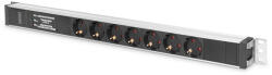 ASSMANN 0U PDU 230V 16A 7xCEE 7/3 aljzat CEE7/7 csatlakozó túlfeszültség védelemmel és vonalszűrővel 2m elosztósor - ipkameradiszkont