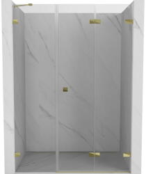 Mexen Lunar-F, jobbos harmonikaajtó zuhanykabinhoz 125 cm, átlátszó üveg, arany profil, 836S-125-050-50-00-P (836S-125-050-50-00-P)