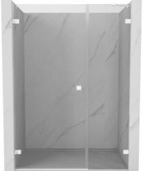 Mexen Lunar-B, bal oldali billenő zuhanyajtó 145 cm, 8 mm-es átlátszó üveg, fehér profil, 832S-145-050-20-00-L (832S-145-050-20-00-L)