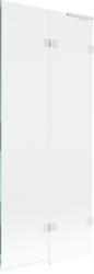 Mexen Lunar L, jobbos, kétszárnyú kádparaván 80 x 150 cm, 8 mm-es átlátszó üveg, fehér profil, 897L-080-100-20-00-P (897L-080-100-20-00-P)