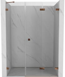 Mexen Lunar-F, jobbos harmonikaajtó zuhanykabinhoz 115 cm, 8 mm-es átlátszó üveg, rozéarany profil, 836S-115-050-60-00-P (836S-115-050-60-00-P)