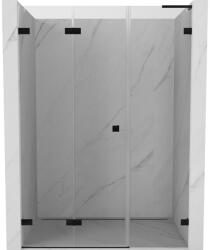 Mexen Lunar-F, L harmonikaajtó bal oldali zuhanykabinhoz 140 cm, átlátszó üveg, fekete profil, 836SL-140-050-70-00-L (836SL-140-050-70-00-L)