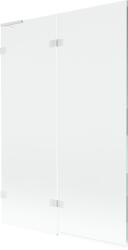 Mexen Lunar L, kétszárnyú kádparaván bal oldali 120 x 150 cm, 8 mm-es átlátszó üveg, fehér profil, 897L-120-100-20-00-L (897L-120-100-20-00-L)
