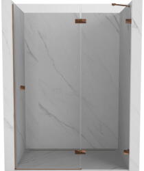 Mexen Lunar, jobbra nyíló zuhanyajtó 135 cm, 8 mm-es átlátszó üveg, rozéarany profil, 834-135-000-60-00-P (834-135-000-60-00-P)