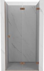 Mexen Lunar-F, jobbos harmonikaajtó zuhanykabinhoz 75 cm, 8 mm-es átlátszó üveg, matt réz profil, 836-075-000-65-00-P (836-075-000-65-00-P)