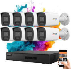 Hikvision ColorVu 8 kamerás IP kamera rendszer 6MP színes éjszakai képpel