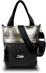 ZELLIA Női Válltáska/Kézitáska 21020 Fekete-Bronz - Rombus-Bari (ZLK-21020-67326433)