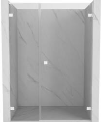 Mexen Lunar-B, bal oldali jobbra nyíló zuhanyajtó 125 cm, 8 mm-es átlátszó üveg, fehér profil, 832SL-125-050-20-00-P (832SL-125-050-20-00-P)