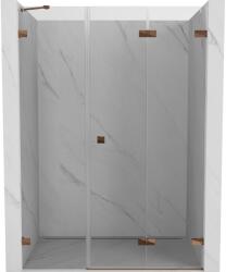 Mexen Lunar-F, jobbos harmonikaajtó zuhanykabinhoz 150 cm, 8 mm-es átlátszó üveg, rozéarany profil, 836S-150-050-60-00-P (836S-150-050-60-00-P)