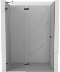 Mexen Lunar, balra nyíló zuhanyajtó 130 cm, 8 mm-es átlátszó üveg, rozéarany profil, 834-130-000-60-00-L (834-130-000-60-00-L)