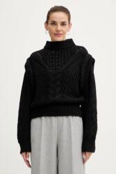 BOSS Orange pulóver gyapjúkeverékből - fekete L - answear - 82 990 Ft