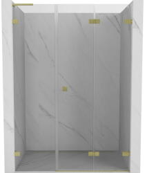 Mexen Lunar-F, B jobbos harmonikaajtó 135 cm, 8 mm-es átlátszó üveg, matt arany profil, 836SL-135-050-55-00-P (836SL-135-050-55-00-P)