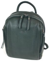 RIALTO sötétzöld fém zippes, oldalzsebes bőr divathátizsák RX405R/DO-06 - taskaweb