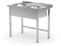 HENDI Kétmedencés mosogatószekrény - HENDI, Kitchen Line, 1000x600x(H)850mm (0815007)