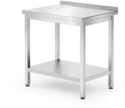 HENDI Munkaasztal alul polccal és hátsó felhajtással - HENDI, Kitchen Line, 800x600x(H)850mm (0817261)