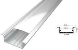 Alu-LED Alumínium profil Led szalaghoz Recessed-3, opál búrával (14463)
