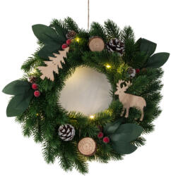 Karácsonyi Koszorú LED Világítással - 20 cm