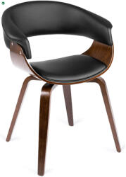 Mebel Elite Elegáns Étkezőszék Dió/Fekete Eco-bőr Kárpittal. GARY