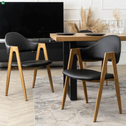 Mebel Elite Fekete Eco-bőr Étkezőszék WILLY