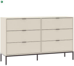 INTERMEBLE DECO Komód Beige Színben 6 Fiókkal 150 cm