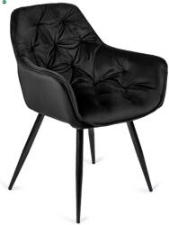 Mebel Elite Fekete Bársony Étkezőszék. POLA