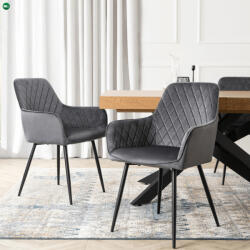 Mebel Elite Elegáns Szürke Bársony Étkezőszék BRESSO