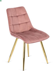 Mebel Elite Rózsaszín Bársony Étkezőszék Arany Lábbal. CARO