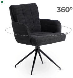 Mebel Elite Forgó Étkező/Tárgyaló Fotel Fekete Színben