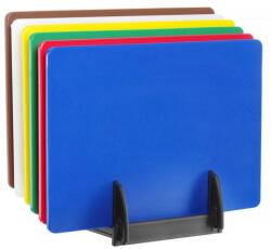 HENDI 6 darabos HACCP vágódeszka-készlet tartóval, HENDI, 6 db. , 450x300mm (0825686)