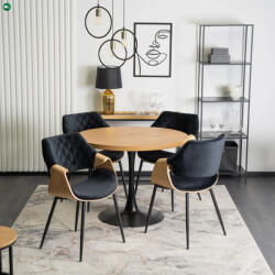 Mebel Elite Elegáns Bársony Étkezőszék Fekete/Aranytölgy Színben. DAKOTA