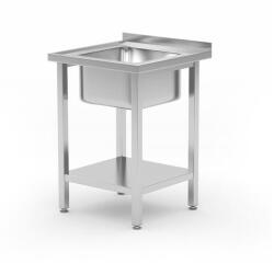 HENDI Egymedencés mosogató alul polccal, HENDI, Kitchen Line, 600x600x(H)850mm (0816806)