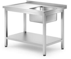 HENDI Egymedencés mosogató alull polccal - HENDI, Profi Line, Jobb, 1000x700x(H)850mm (0812938)