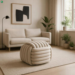  MAGMA krémszín fonott puff