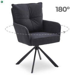 Mebel Elite Forgó Étkező/Tárgyaló Fekete Színben. CITY