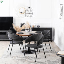 Mebel Elite Fekete Kordbársony Étkezőszék TINKA