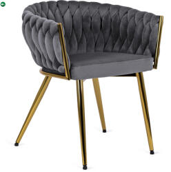 Mebel Elite Elegáns Szürke Étkezőszék Arany Lábbal. CAPRI