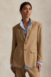 Ralph Lauren gyapjúkeverék felső barna, sima, egysoros gombolású, 211977093 - barna 34