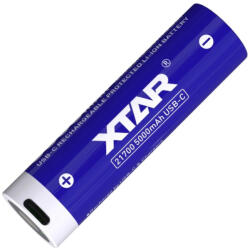 XTAR 21700 5000 USB-C 3, 6V 10A Li-ion akku védelemmel 5000mAh (XTAR-21700-5000mAh-C)