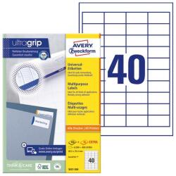 AVERY Etikett címke, 48, 5 x25, 4mm, univerzális, 40 címke/ív, 100 ív/doboz, Avery fehér (3657)