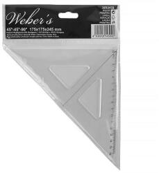  Vonalzó WEBER`S háromszög 45 fokos egyesével csomagolt (39RU45B)