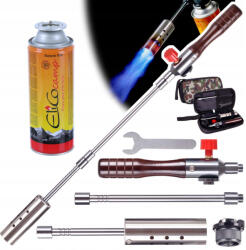 TC Technic Szétszedhető gázégő fa nyéllel szövet tokban + 1 db EliCo 220g gázpatron TC Technic UP309-1_60220