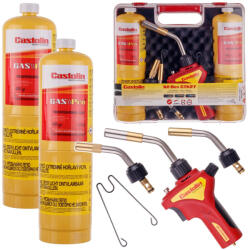 Castolin CTK27 MAPP 360°-os gázforrasztó készlet - Dupla Gázpalackkal, 3 Fúvókával