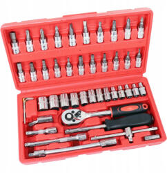 TC Technic Dugókulcs készlet műanyag tokban (46 darabos) 1/4" TORX, HEX, PZ, PH TC Technic JC10001