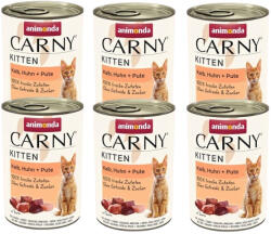 Animonda Animonda Cat Carny Kitten Marhahús, Borjúhús és Csirke 6x400g